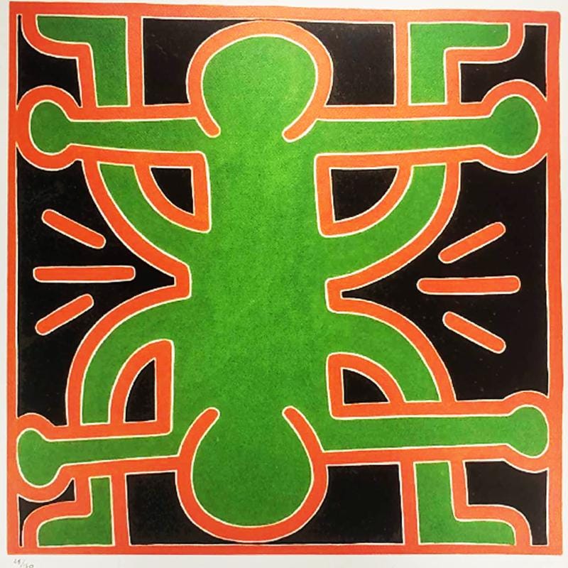 1990s Keith Haring Limited Edition Lithograph Numbered in Pencil.