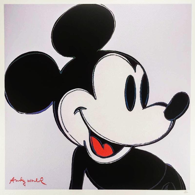 1980s Andy Warhol "Mickey Mouse" Classic - Limited Edition Lithograph by CMOA.