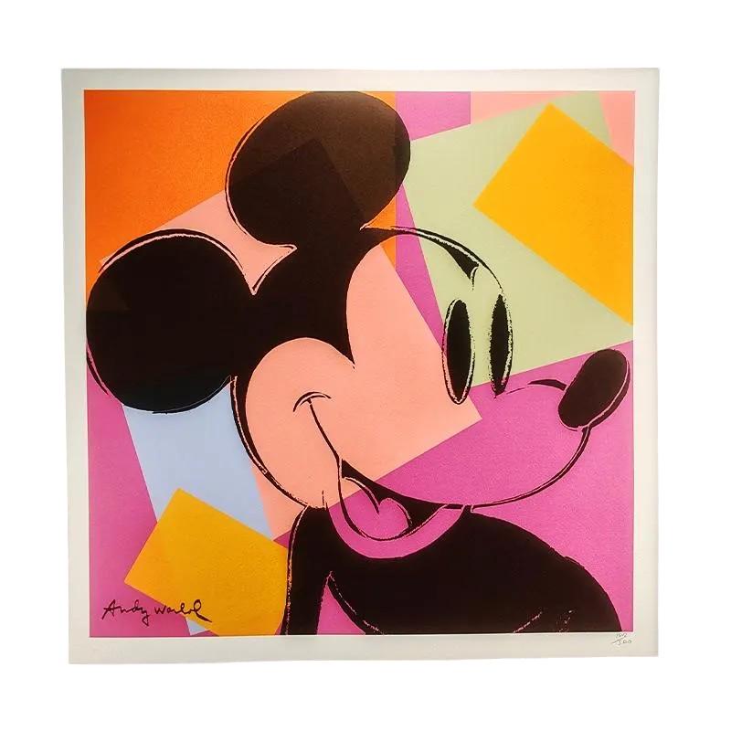 1980s Andy Warhol "Mickey Mouse" Limited Edition Lithograph by CMOA.