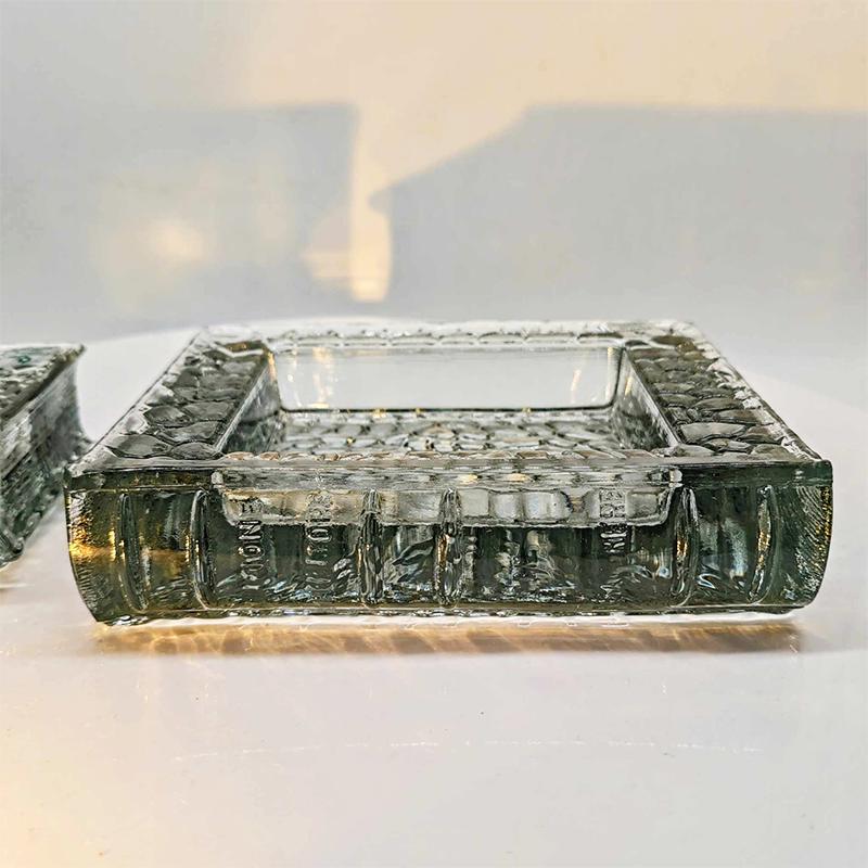 1970s very Rare Set of 3 Book shaped Ashtrays in Murano Glass  by Antonio Imperatore. Made in Italy.