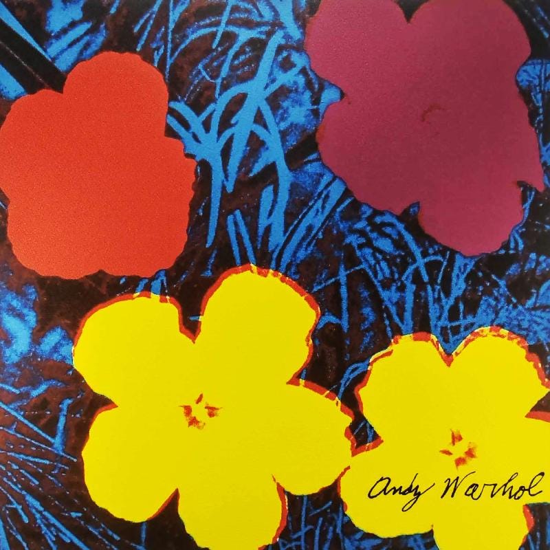 1980s Andy Warhol "Flowers" Limited Edition Lithograph by CMOA.