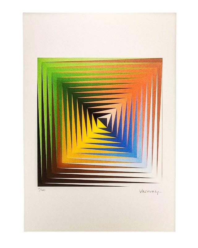 1970s Victor Vasarely Limited numbered Edition Lithograph.