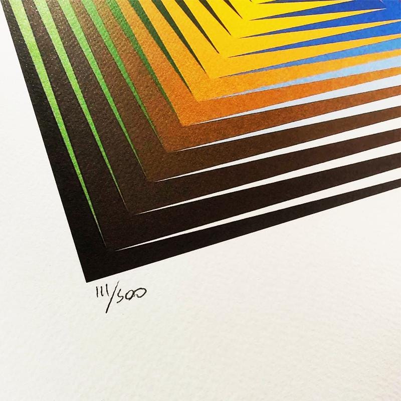 1970s Victor Vasarely Limited numbered Edition Lithograph.