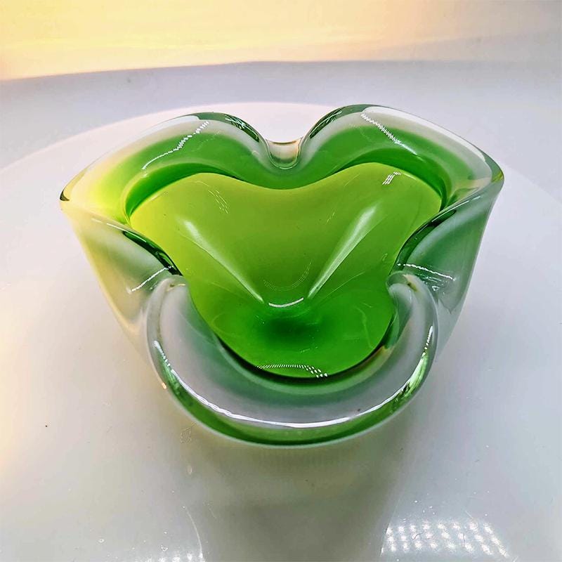 1960s Big Ashtray or Catch-all in Murano Glass by Flavio Poli for Seguso. 18 cm - Made in Italy.