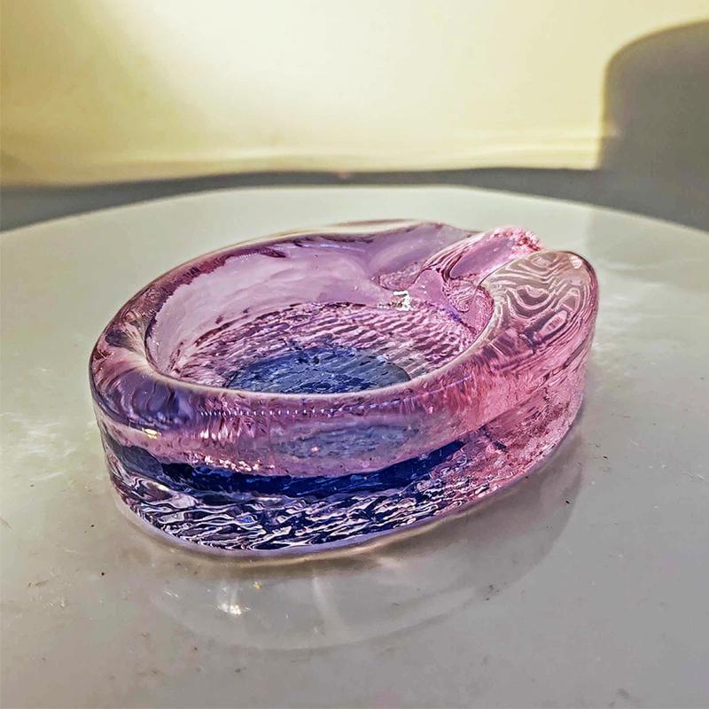 1970s Oval Ashtray or Catch-all in Murano Glass. Made in Italy.