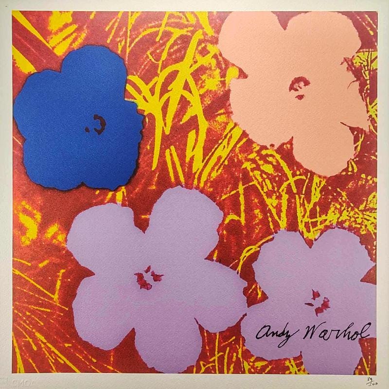 1980s Andy Warhol "Flowers" Limited Edition Lithograph by CMOA.
