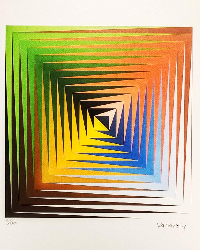 1970s Victor Vasarely Limited numbered Edition Lithograph.