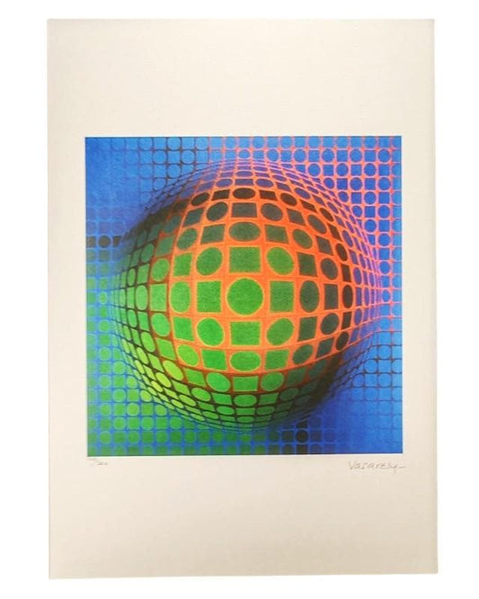 1970s Victor Vasarely Limited numbered Edition Lithograph.