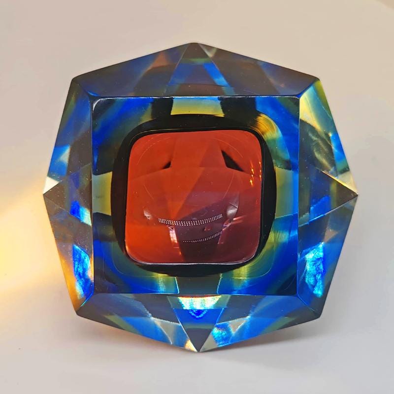 1960s Stunning Ashtray or Catch-all in Murano Glass by Flavio Poli for Seguso. Made in Italy