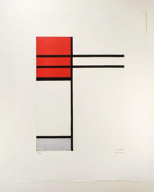 1970s Piet Mondrian Limited Edition Lithograph Numbered in Pencil.