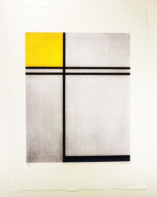 1970s Piet Mondrian Limited Edition Lithograph Numbered in Pencil.