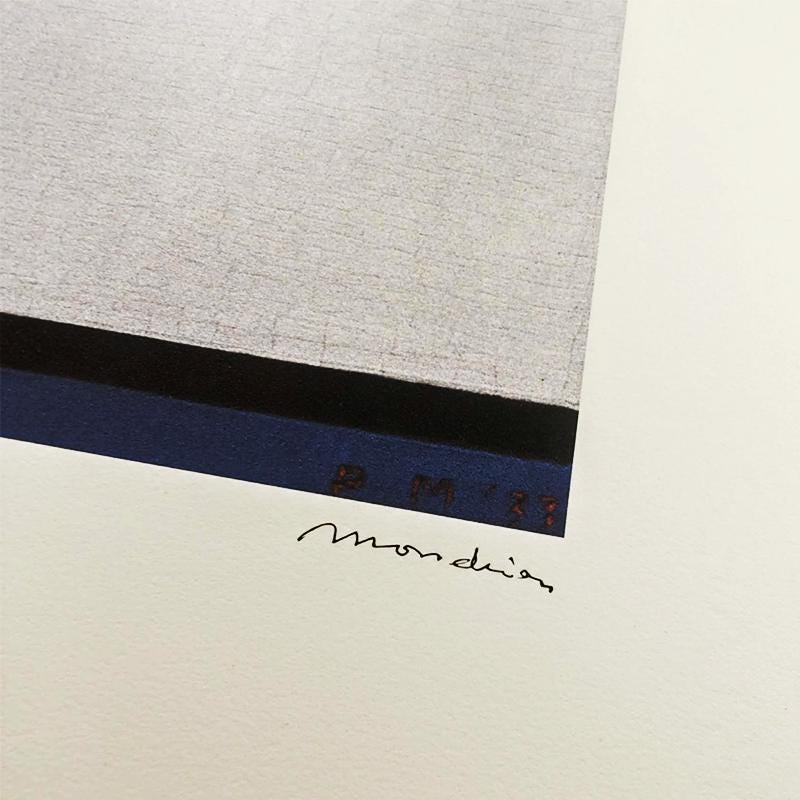 1970s Piet Mondrian Limited Edition Lithograph Numbered in Pencil.