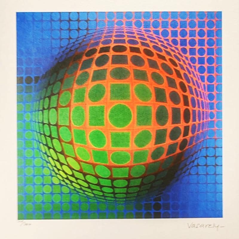 1970s Victor Vasarely Limited numbered Edition Lithograph.