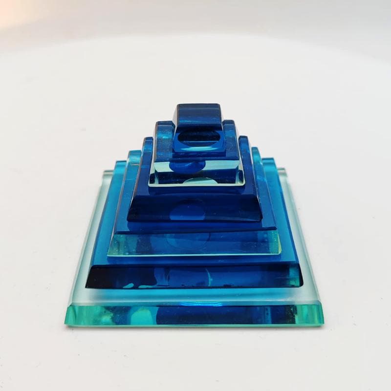 1970s  Little Crystal Pyramid  Paperweight by Fontana Arte. Made in Italy