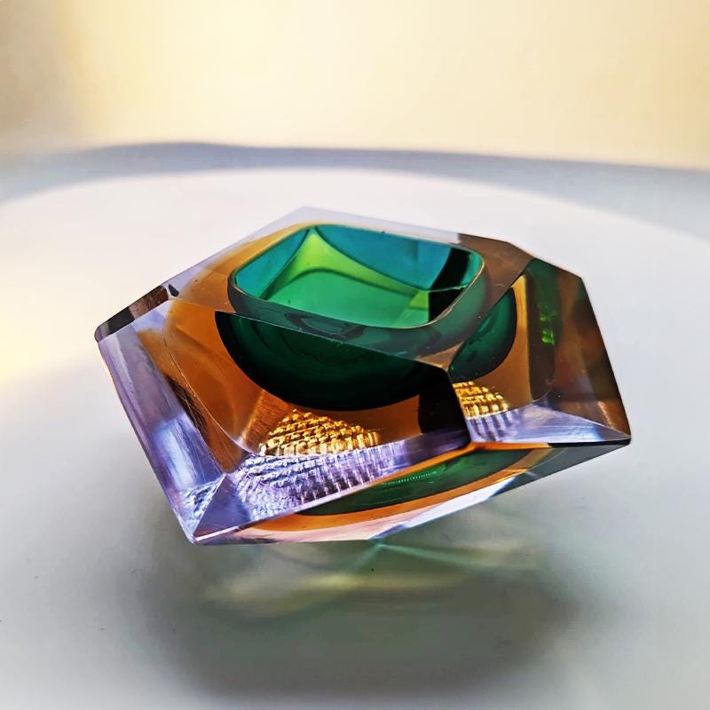 1960s Ashtray or Catch-all in Murano Glass by Flavio Poli for Seguso. Made in Italy.