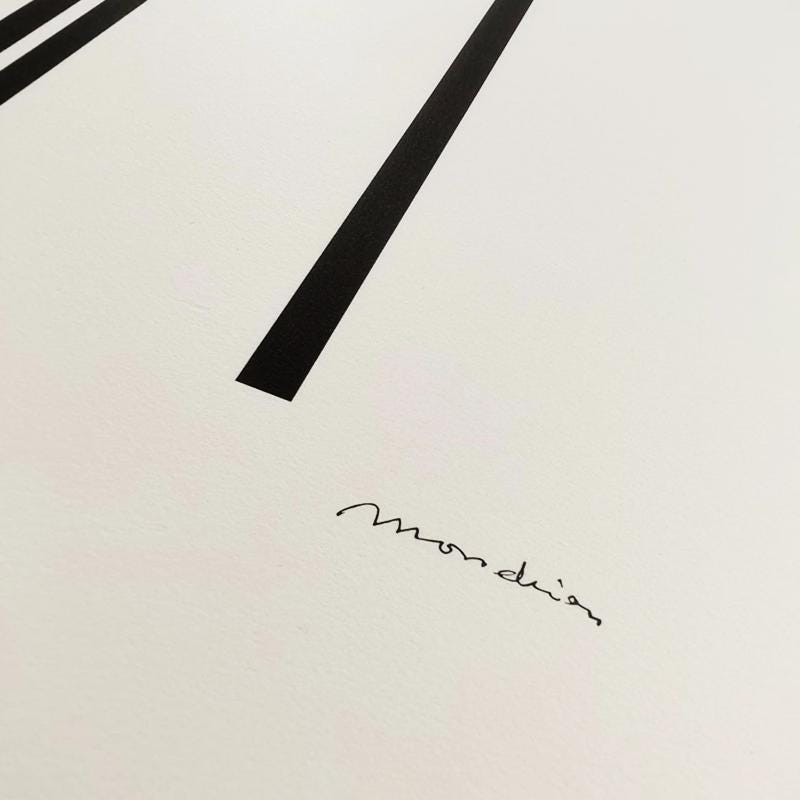 1970s Piet Mondrian Limited Edition Lithograph Numbered in Pencil.