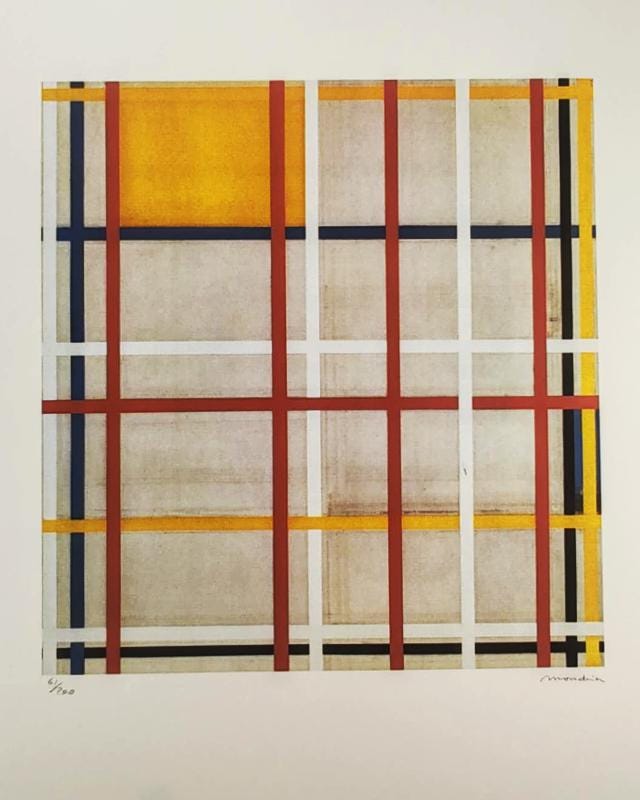 1970s Piet Mondrian Limited Edition Lithograph Numbered in Pencil.