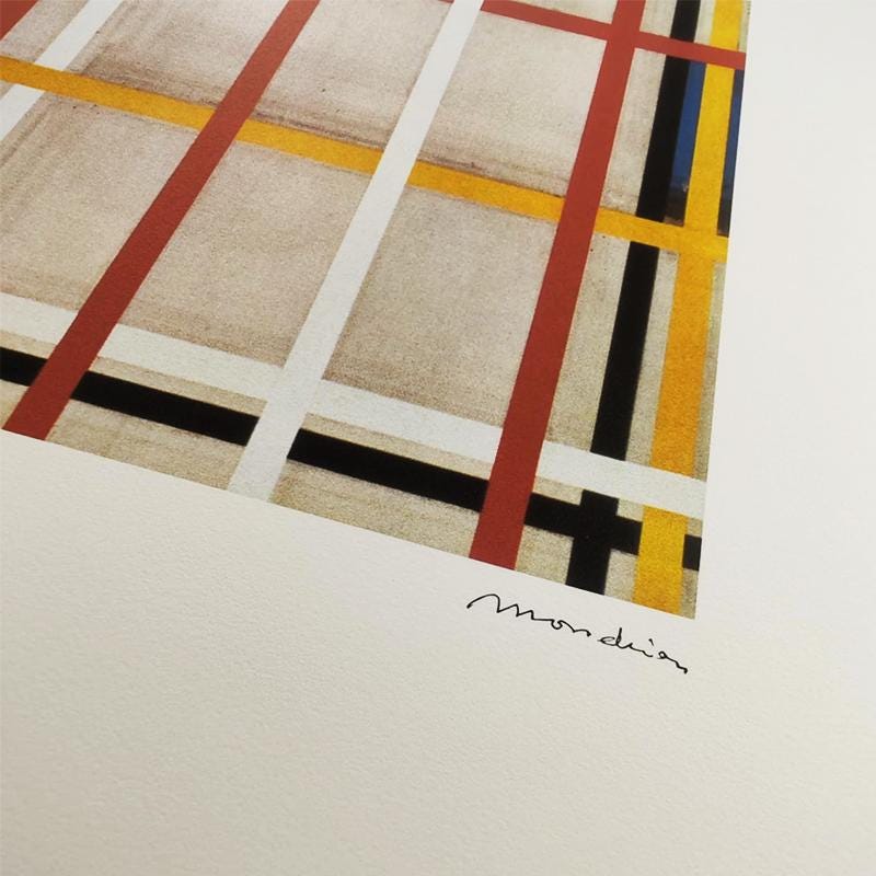 1970s Piet Mondrian Limited Edition Lithograph Numbered in Pencil.