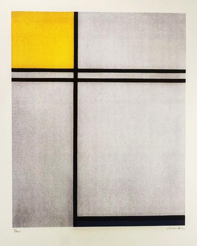 1970s Piet Mondrian Limited Edition Lithograph Numbered in Pencil.