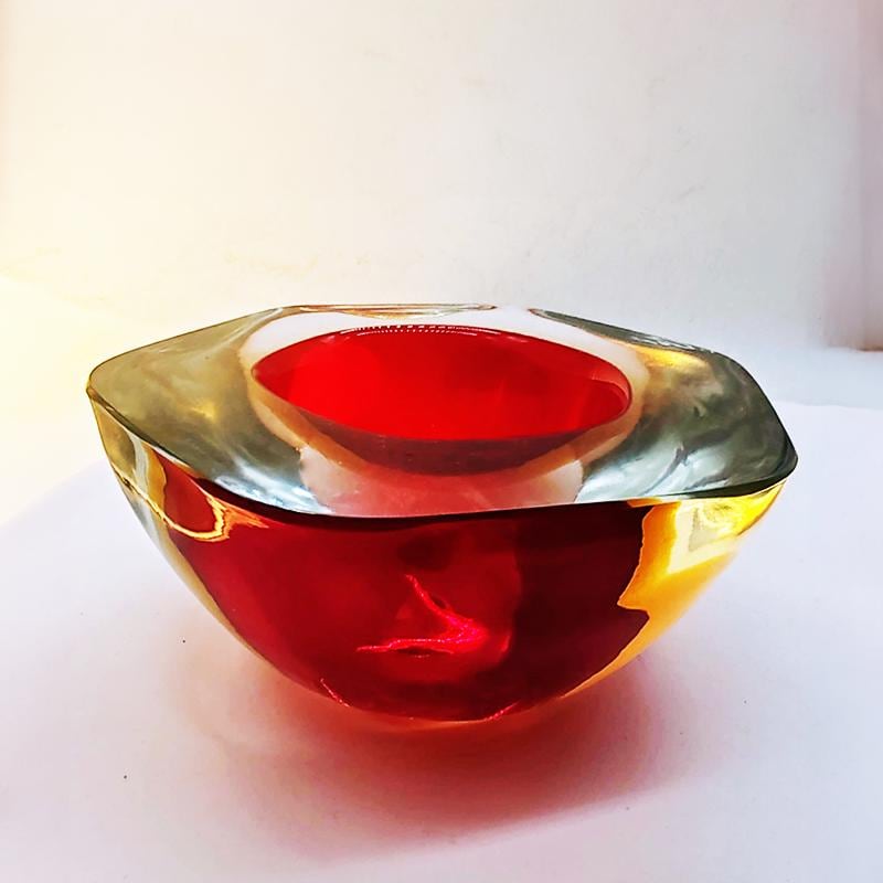 1960s Big Stunning Geode - Ashtray in Murano Glass by Flavio Poli for Seguso. Made in Italy