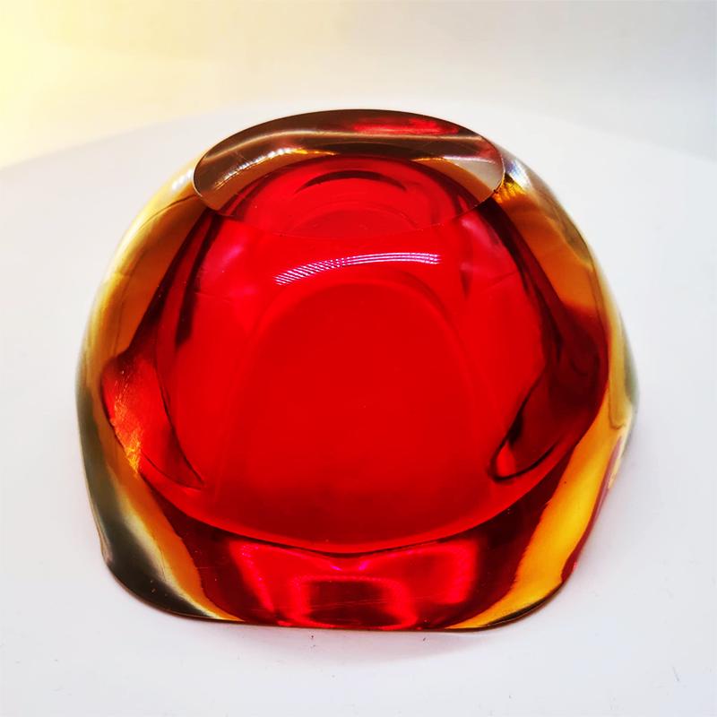 1960s Big Stunning Geode - Ashtray in Murano Glass by Flavio Poli for Seguso. Made in Italy