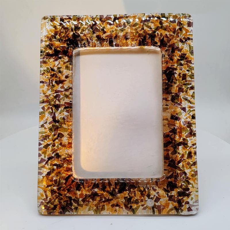1970s Stunning  Photo Frame in Handcrafted Murano Glass. Made in Italy.