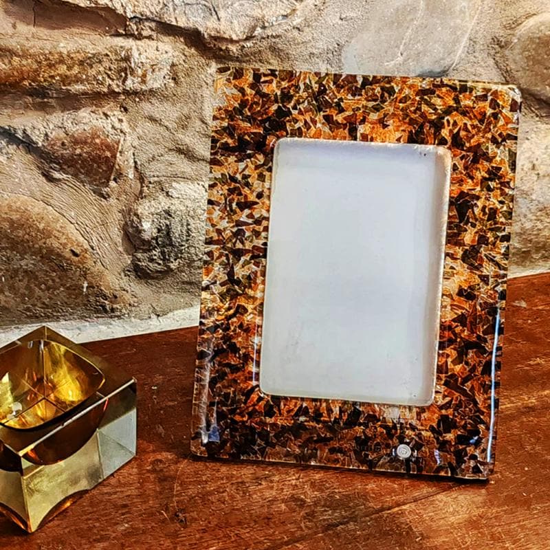 1970s Stunning  Photo Frame in Handcrafted Murano Glass. Made in Italy.