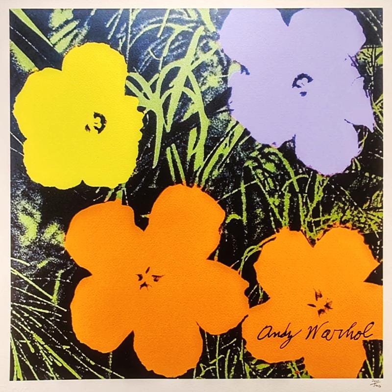 1980s Andy Warhol "Flowers" Limited Edition Lithograph by CMOA.