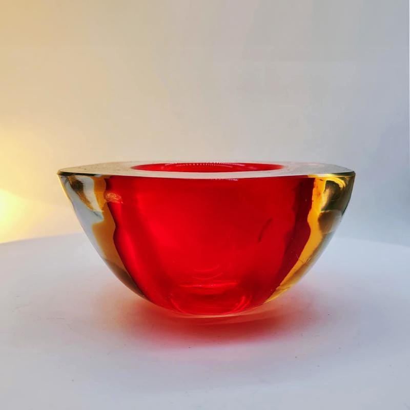 1960s Big Stunning Geode - Ashtray in Murano Glass by Flavio Poli for Seguso. Made in Italy