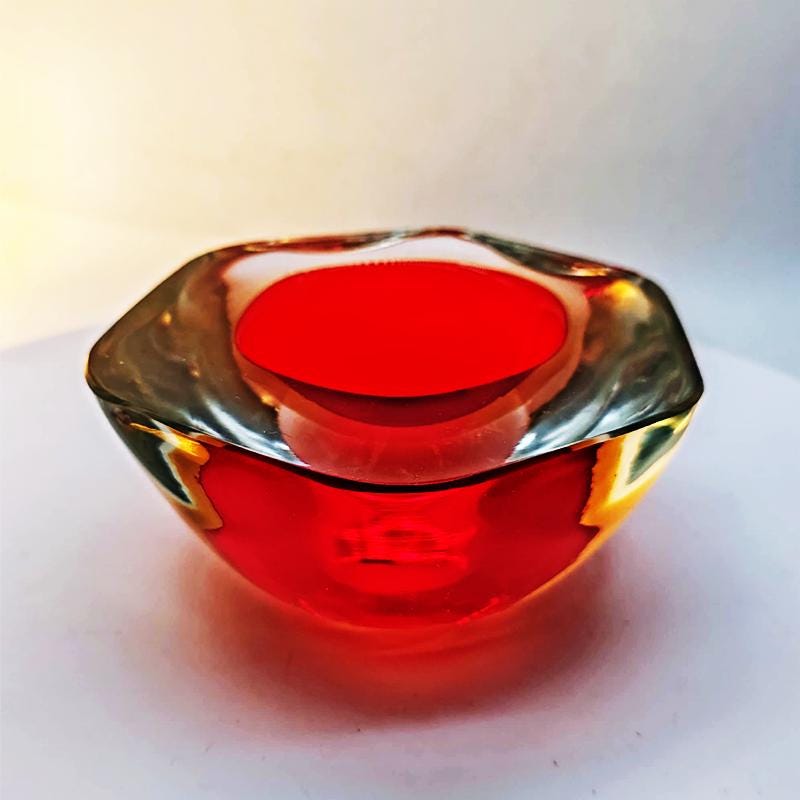 1960s Big Stunning Geode - Ashtray in Murano Glass by Flavio Poli for Seguso. Made in Italy
