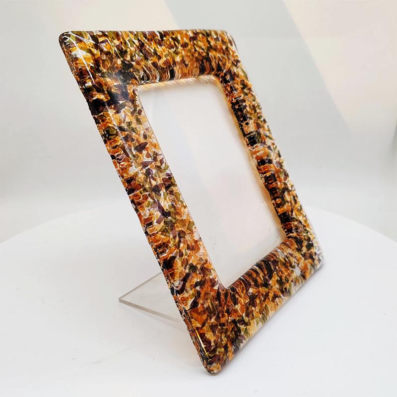 1970s Stunning  Photo Frame in Handcrafted Murano Glass. Made in Italy.