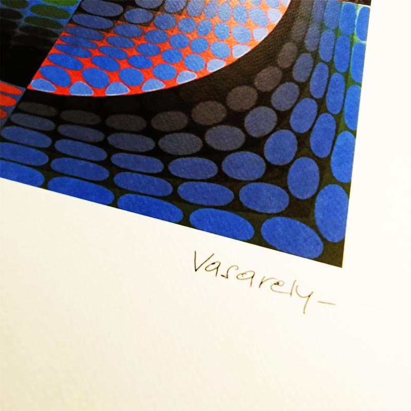1970s Victor Vasarely Limited numbered Edition Lithograph - Plate signed.