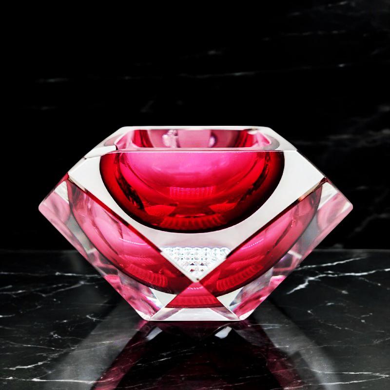 1960s Stunning Pink Ashtray or Catch-all in Murano Glass by Flavio Poli for Seguso.