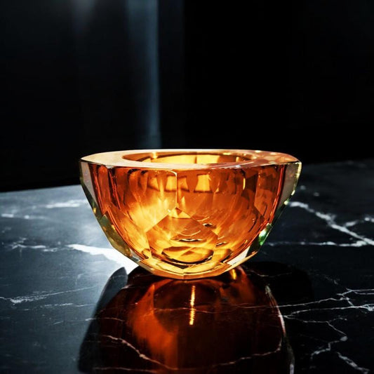 1960s Gold Geode - Ashtray in Murano Glass by Flavio Poli for Seguso. Made in Italy