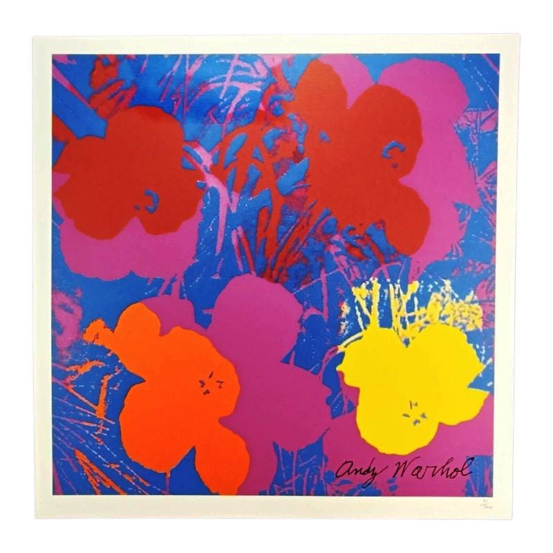 1980s Andy Warhol "Flowers" Limited Edition Lithograph by CMOA.