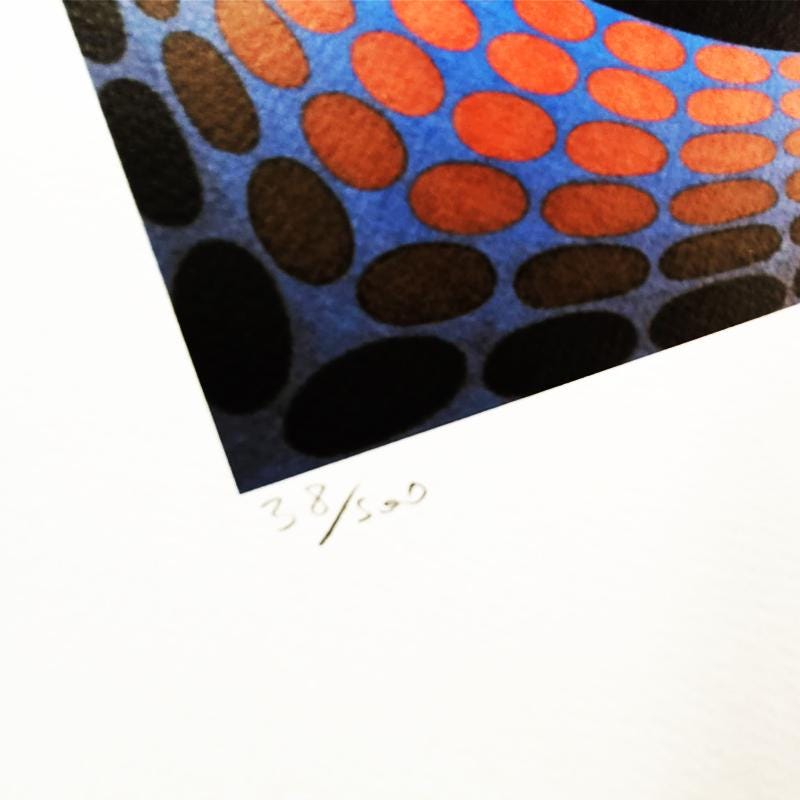 1970s Victor Vasarely Limited numbered Edition Lithograph - Plate signed.