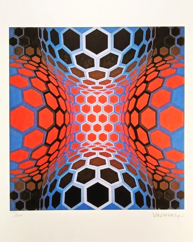 1970s Victor Vasarely Limited numbered Edition Lithograph.