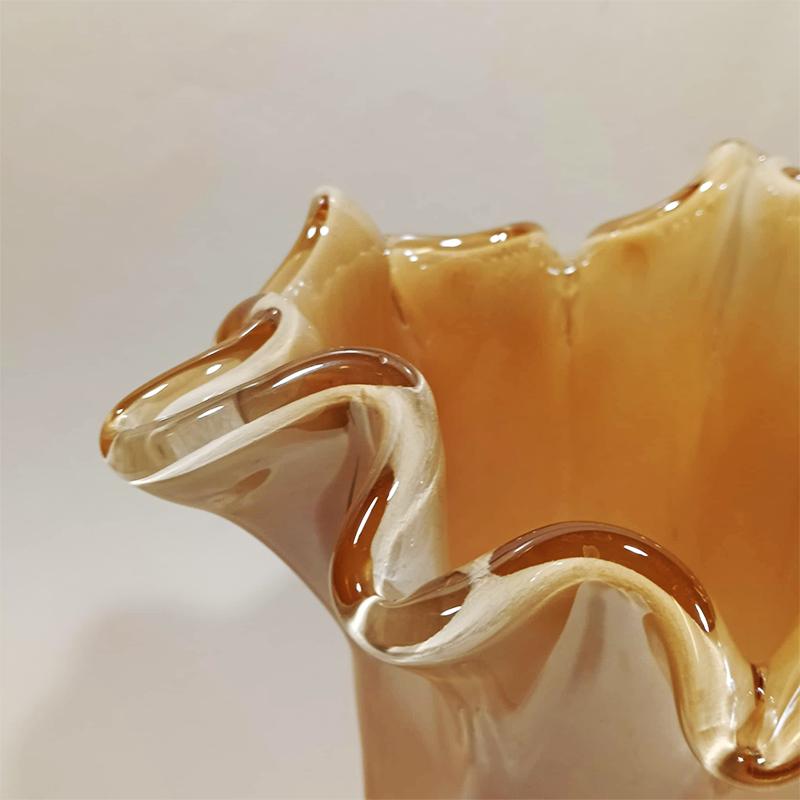 Stunnind Jacketed Vase in Hand Worked Murano Glass. Made in Italy.