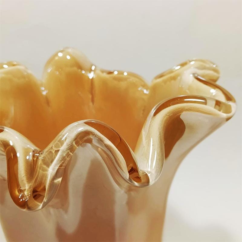 Stunnind Jacketed Vase in Hand Worked Murano Glass. Made in Italy.