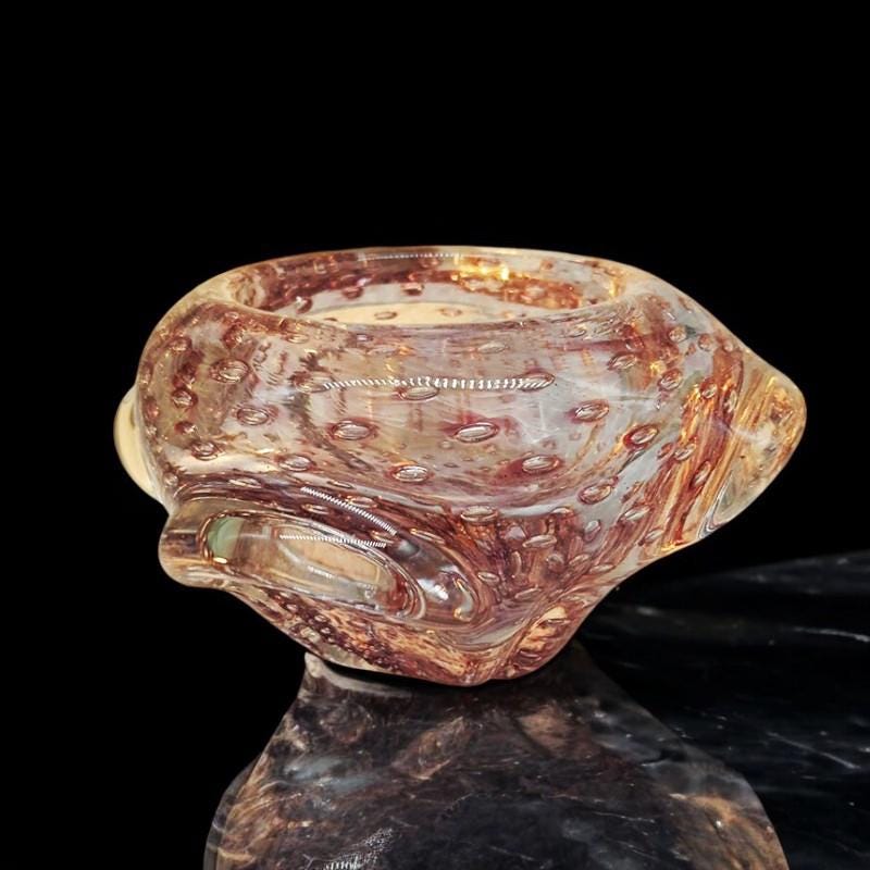 1960s Pink Ashtray or Catch-all in Murano Glass with Air Bubbles.  Made in Italy.