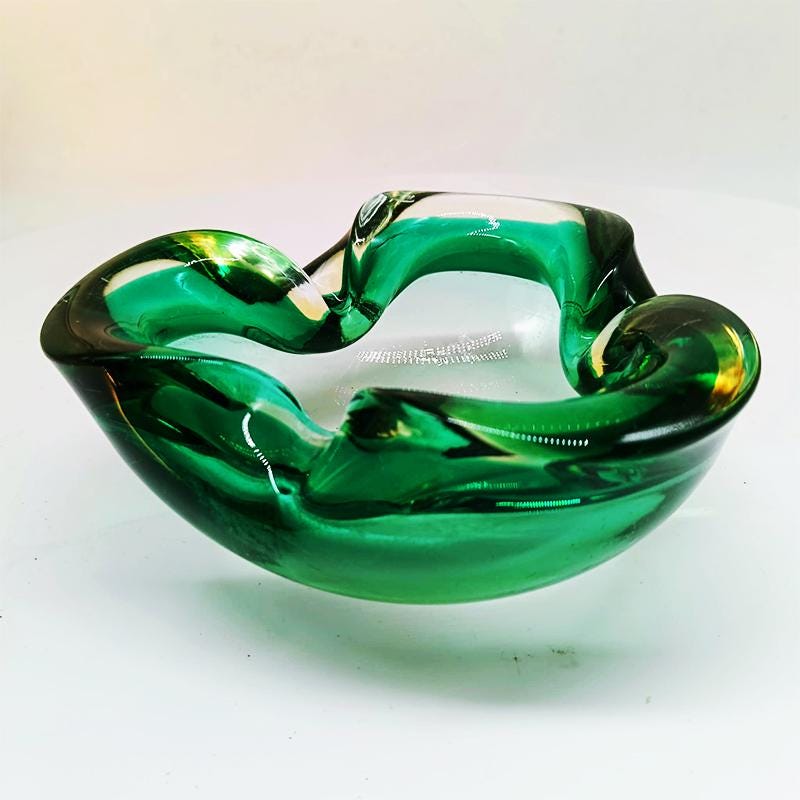 1960s Ashtray or Catch-all in Murano Glass by Flavio Poli for Seguso. Made in Italy.
