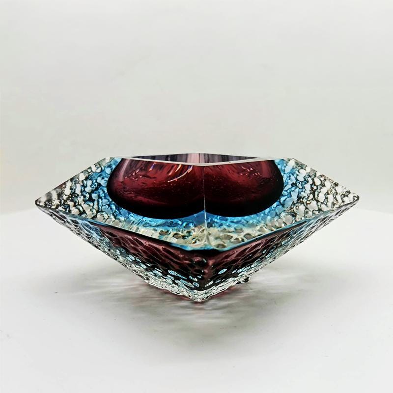 1960s Square Ashtray or Catch-all in Murano Glass by Flavio Poli for Seguso. Made in Italy.