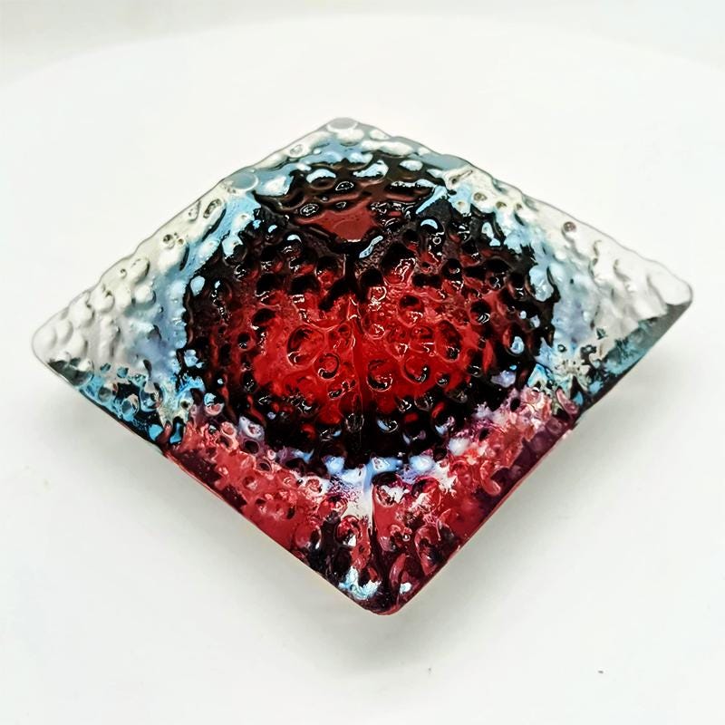 1960s Square Ashtray or Catch-all in Murano Glass by Flavio Poli for Seguso. Made in Italy.