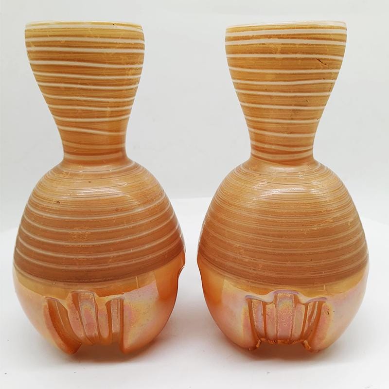 1970s Set of 3 Space Age little Jacketed Vase in Murano Glass. Made in Italy.