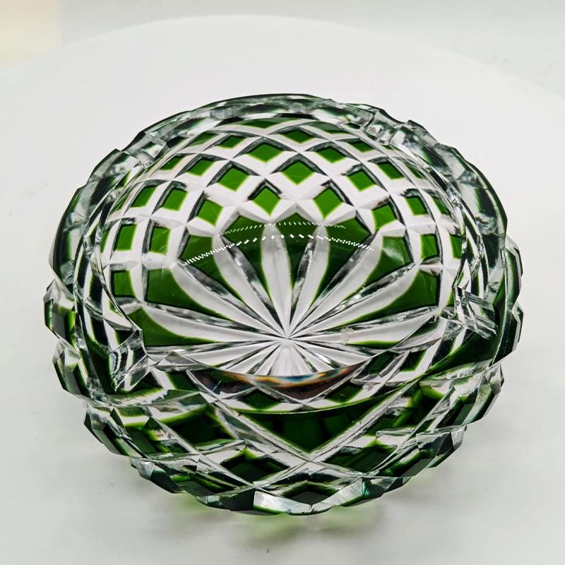 1960s Wonderful Bohemian Ashtray in Crystal.