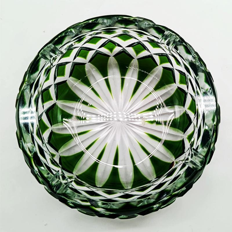 1960s Wonderful Bohemian Ashtray in Crystal.