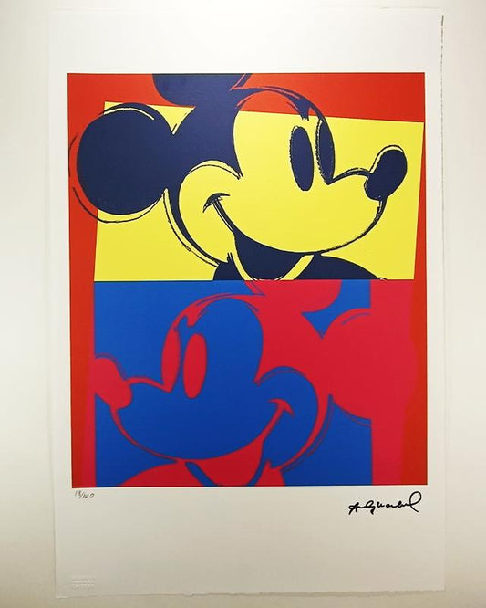 1980s Andy Warhol "Mickey Mouse" Limited Series Lithograph - Leo Castelli - New York - Numbered in Pencil.