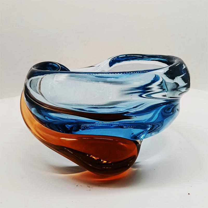 1960s Ashtray or Catch-all in Blown and Handcrafted Murano Glass. Made in Italy.
