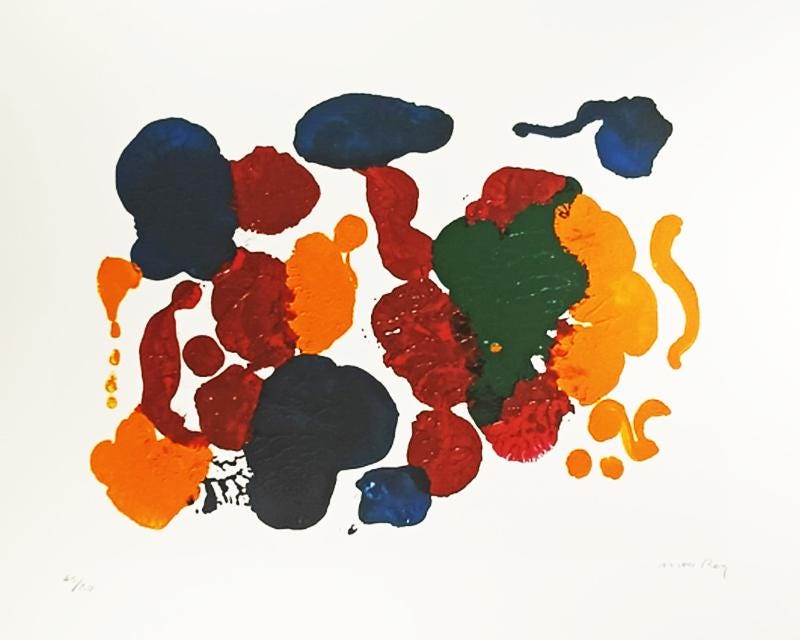 1970s Man Ray Limited Edition Lithograph. Author's signature and Numbered in Pencil.