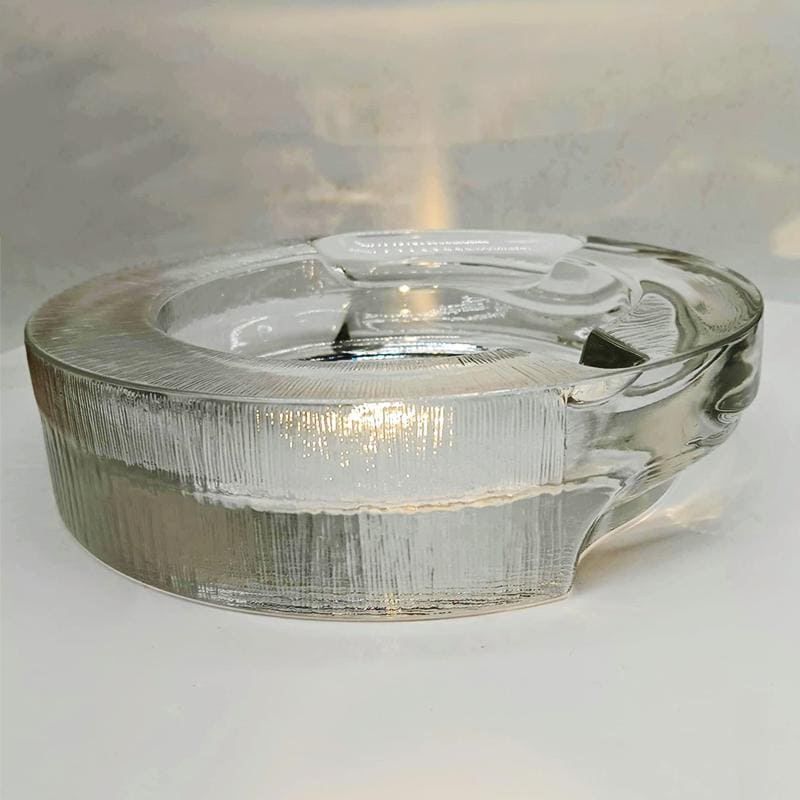 1970s Big  Ashtray by Fabio Frontini for Arnolfo di Cambio in Lead Crystal, Azteca Collection. 20 cm. / 7.87 inches.